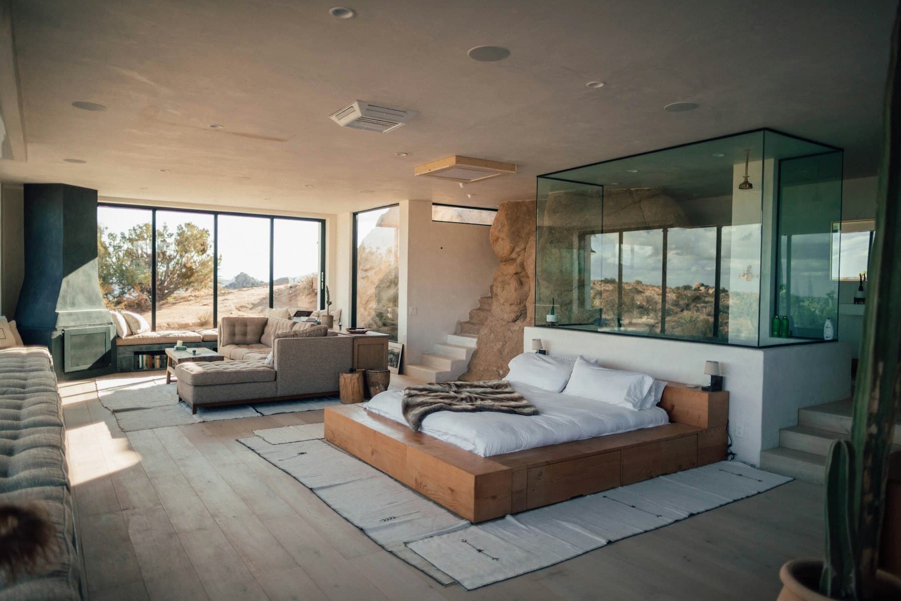 Suite carved into the stone